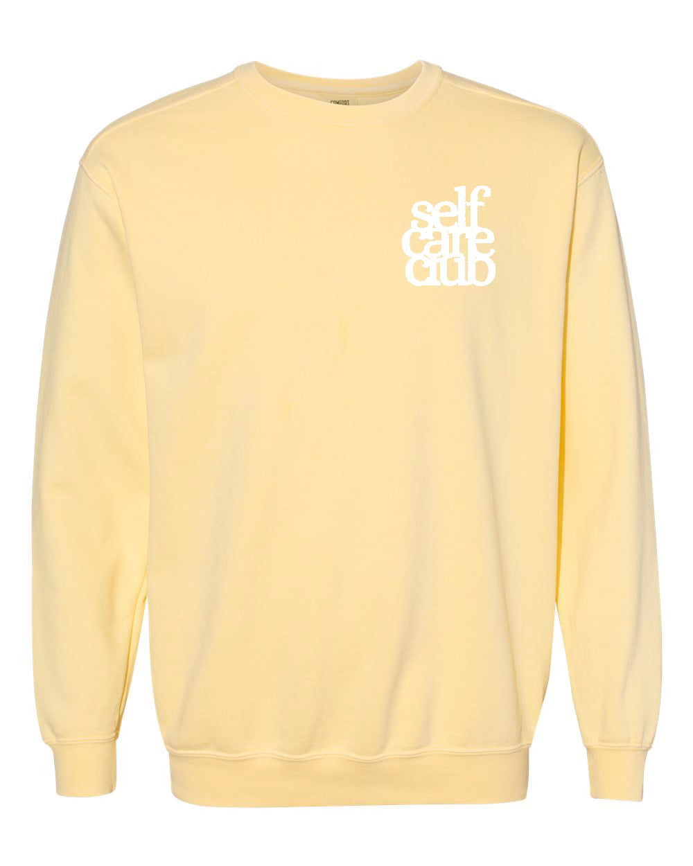 YELLOW SELF CARE CLUB CREWNECK